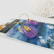 Load image into Gallery viewer, Recycled Ocean Plastic Hoop Earrings - Gold Plated Stainless Steel FJD$
