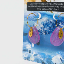 Load image into Gallery viewer, Recycled Ocean Plastic Hoop Earrings - Gold Plated Stainless Steel FJD$
