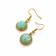 Recycled Ocean Plastic Drop Earrings - Gold Plated Stainless Steel FJD$