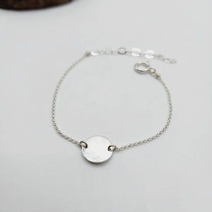 CUSTOM ENGRAVED - Disc Bracelet - 925 Sterling Silver FJD$