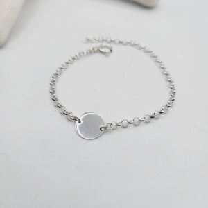 CUSTOM ENGRAVED - Disc Bracelet - 925 Sterling Silver FJD$