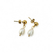Load image into Gallery viewer, READY TO SHIP Freshwater Pearl Stud Earrings - Gold Plated FJD$
