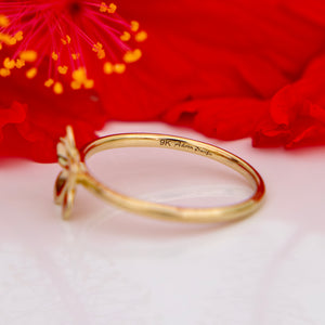READY TO SHIP Mini Frangipani Ring - 9k Solid Gold FJD$