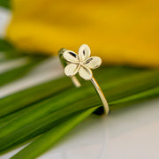 READY TO SHIP Mini Frangipani Ring - 18k Gold Vermeil FJD$