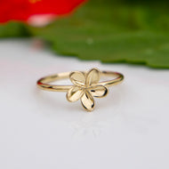 READY TO SHIP Mini Frangipani Ring - 9k Solid Gold FJD$