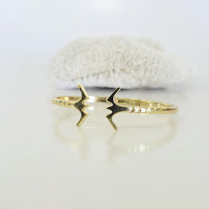 READY TO SHIP Frigate Bird Cuff Bracelet - 14k Gold over Brass FJD$
