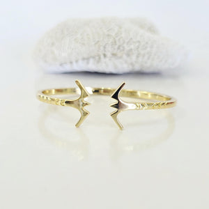READY TO SHIP Frigate Bird Cuff Bracelet - 14k Gold over Brass FJD$