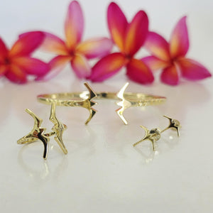READY TO SHIP Frigate Bird Cuff Bracelet - 14k Gold over Brass FJD$