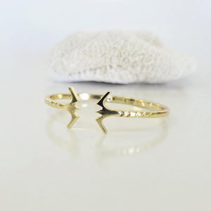 READY TO SHIP Frigate Bird Cuff Bracelet - 14k Gold over Brass FJD$