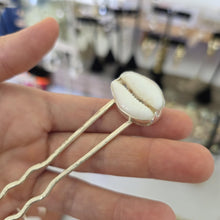 Load image into Gallery viewer, READY TO SHIP Bezel Set Shell Hairpin - 925 Sterling Silver FJD$
