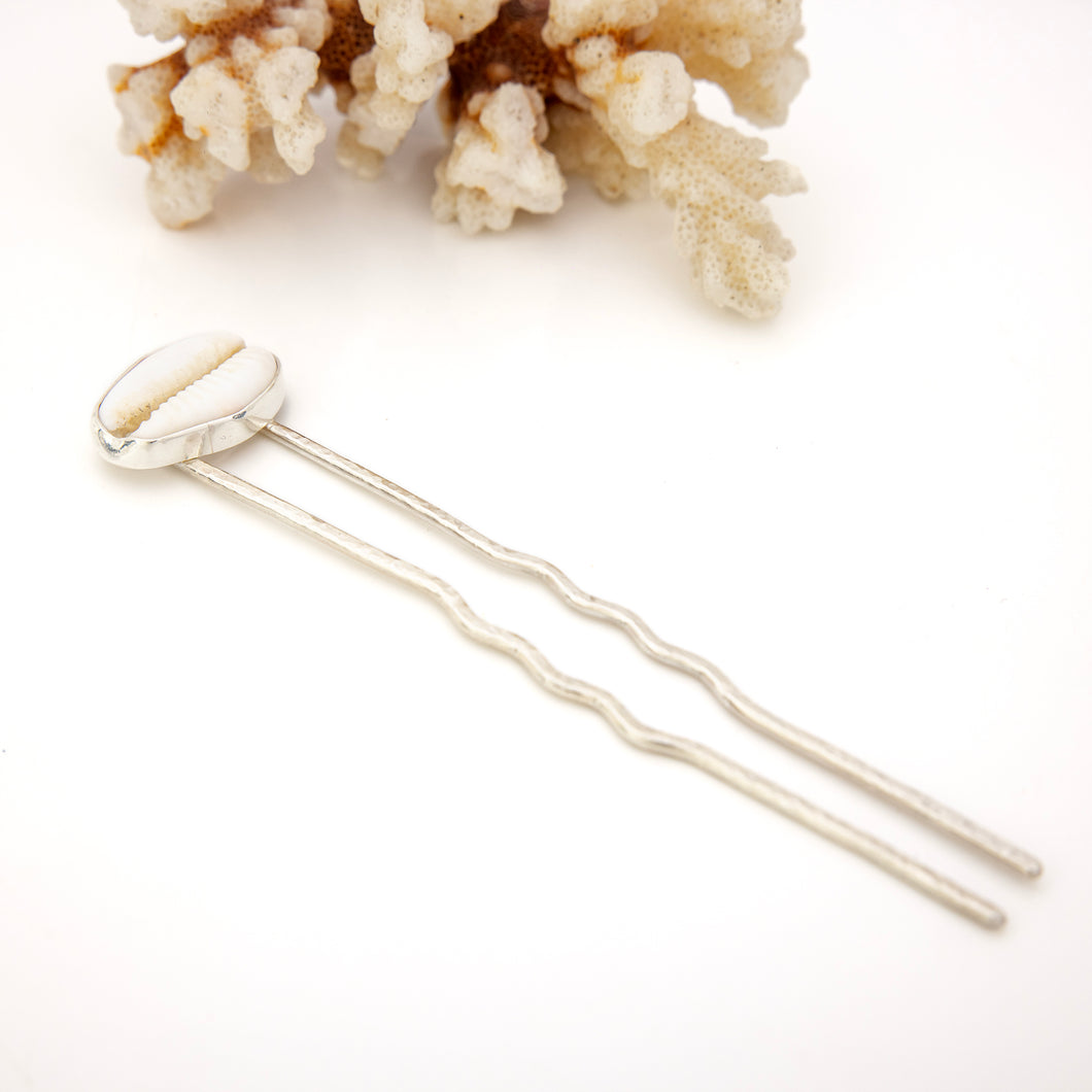 READY TO SHIP Bezel Set Shell Hairpin - 925 Sterling Silver FJD$