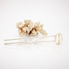 Load image into Gallery viewer, READY TO SHIP Bezel Set Shell Hairpin - 925 Sterling Silver FJD$
