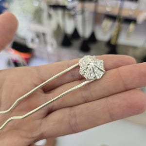 READY TO SHIP Hand-Cast Shell Hairpin - 925 Sterling Silver FJD$