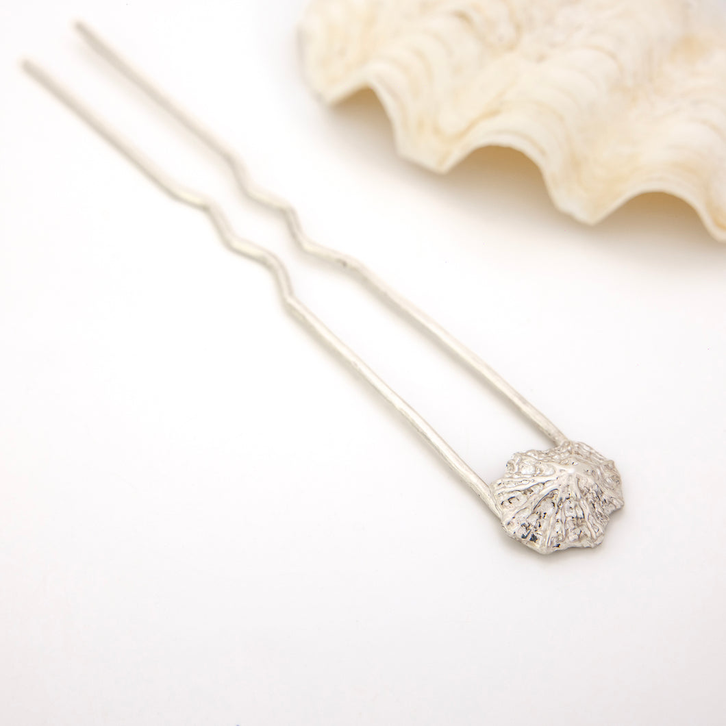 READY TO SHIP Hand-Cast Shell Hairpin - 925 Sterling Silver FJD$