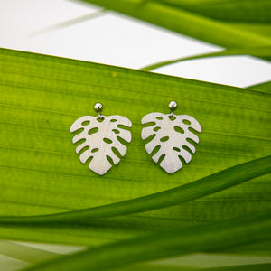 READY TO SHIP Monstera Stud Earrings - 925 Sterling Silver FJD$
