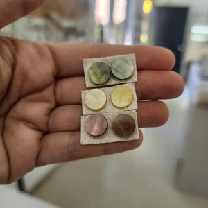 READY TO SHIP Mother of Pearl Stud Earrings - Stainless Steel FJD$