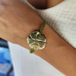 READY TO SHIP Hibiscus Mother of Pearl Nylon Bracelet - FJD$