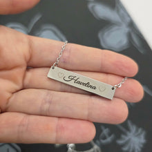 Load image into Gallery viewer, Engravable Bar Necklace - Silver or Gold Waterproof Stainless Steel FJD$
