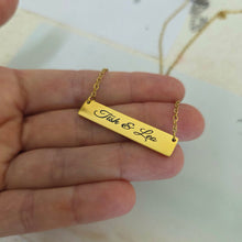 Load image into Gallery viewer, Engravable Bar Necklace - Silver or Gold Waterproof Stainless Steel FJD$
