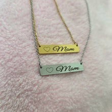 Load image into Gallery viewer, Engravable Bar Necklace - Silver or Gold Waterproof Stainless Steel FJD$
