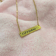 Load image into Gallery viewer, Engravable Bar Necklace - Silver or Gold Waterproof Stainless Steel FJD$
