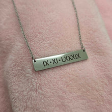 Load image into Gallery viewer, Engravable Bar Necklace - Silver or Gold Waterproof Stainless Steel FJD$
