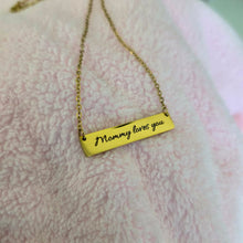 Load image into Gallery viewer, Engravable Bar Necklace - Silver or Gold Waterproof Stainless Steel FJD$
