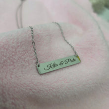 Load image into Gallery viewer, Engravable Bar Necklace - Silver or Gold Waterproof Stainless Steel FJD$
