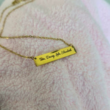 Load image into Gallery viewer, Engravable Bar Necklace - Silver or Gold Waterproof Stainless Steel FJD$
