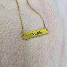 Load image into Gallery viewer, Engravable Bar Necklace - Silver or Gold Waterproof Stainless Steel FJD$
