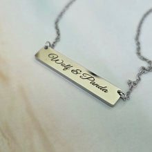 Load image into Gallery viewer, Engravable Bar Necklace - Silver or Gold Waterproof Stainless Steel FJD$
