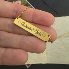 Load image into Gallery viewer, Engravable Bar Necklace - Silver or Gold Waterproof Stainless Steel FJD$

