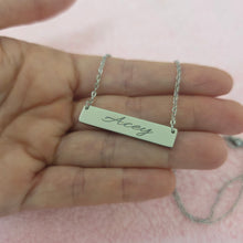 Load image into Gallery viewer, Engravable Bar Necklace - Silver or Gold Waterproof Stainless Steel FJD$
