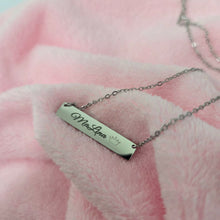 Load image into Gallery viewer, Engravable Bar Necklace - Silver or Gold Waterproof Stainless Steel FJD$
