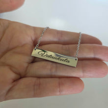 Load image into Gallery viewer, Engravable Bar Necklace - Silver or Gold Waterproof Stainless Steel FJD$
