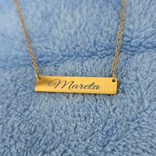 Load image into Gallery viewer, Engravable Bar Necklace - Silver or Gold Waterproof Stainless Steel FJD$

