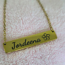 Load image into Gallery viewer, Engravable Bar Necklace - Silver or Gold Waterproof Stainless Steel FJD$
