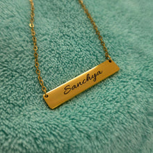 Load image into Gallery viewer, Engravable Bar Necklace - Silver or Gold Waterproof Stainless Steel FJD$
