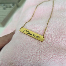 Load image into Gallery viewer, Engravable Bar Necklace - Silver or Gold Waterproof Stainless Steel FJD$

