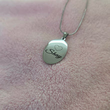 Load image into Gallery viewer, Engravable Oval Pendant Necklace - Silver Waterproof Stainless Steel FJD$
