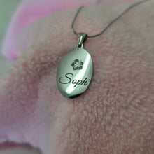 Load image into Gallery viewer, Engravable Oval Pendant Necklace - Silver Waterproof Stainless Steel FJD$

