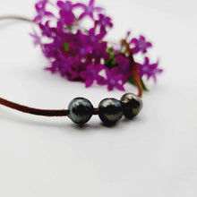 Load image into Gallery viewer, READY TO SHIP Fiji Saltwater Pearl Trio Faux Suede Leather Necklace - FJD$
