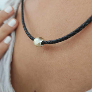 READY TO SHIP Unisex Civa Fiji Pearl Necklace - Leather FJD$