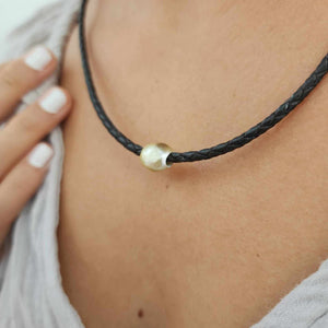READY TO SHIP Unisex Civa Fiji Pearl Necklace - Leather FJD$