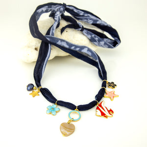 READY TO SHIP Charm Necklace - Fabric FJD$