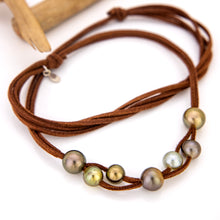 Load image into Gallery viewer, READY TO SHIP Unisex Fiji Saltwater Pearl Suede Leather Necklace - FJD$
