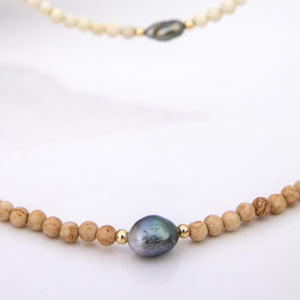 READY TO SHIP Civa Fiji Keshi Pearl Double Layer Bead Necklace - 14k Gold Fill FJD$