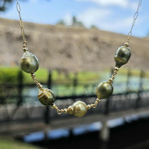 READY TO SHIP Civa Fiji Saltwater Pearl Necklace - 14k Gold Fill FJD$