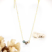 Load image into Gallery viewer, READY TO SHIP Fiji Saltwater Pearl Trio Necklace - 14k Gold Fill FJD$
