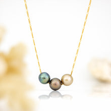 Load image into Gallery viewer, READY TO SHIP Fiji Saltwater Pearl Trio Necklace - 14k Gold Fill FJD$
